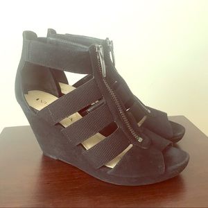 Via Spiga Suede Strappy Platforms